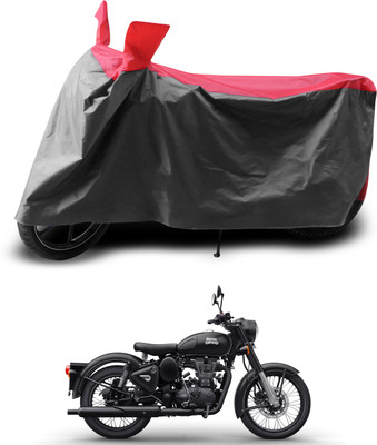 PAGORA Waterproof Two Wheeler Cover for Royal Enfield(Bullet 350 Twinspark, Grey, Red)