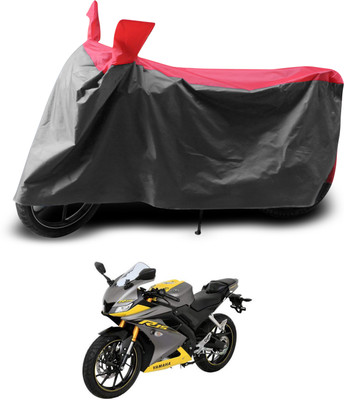 PAGORA Two Wheeler Cover for Yamaha(R15 V3, Grey, Red)