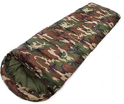Inditradition Sleeping Bag Cum Mattress- With Cape Camouflage Sleeping Bag(Green)