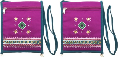 SriShopify Purple Sling Bag Sling Bag(Pack of 2)