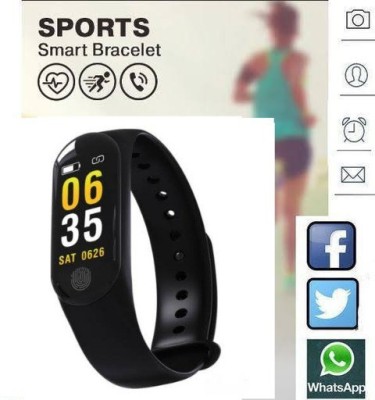 MAHARAJA SUPER KING Sports fitness daily activity tracker m3 smart wristband Smartwatch(Black Strap, Free size)