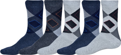 SOXSTER Men Embriodered Calf Length(Pack of 5)
