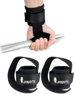 Leosportz weight lifting wrist support with long straps Gym & Fitness Gloves(Black)