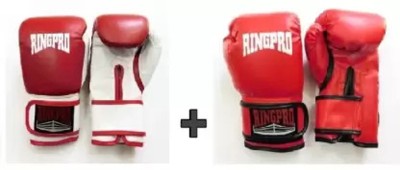 RINGPRO Pre Molded Competition| Training combo red &whitered Boxing Gloves(White, Red)