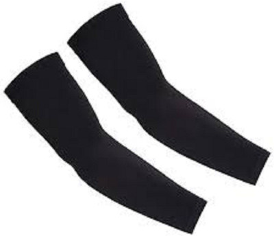 NJ FITTY Nylon, Cotton Arm Sleeve For Boys & Girls(XL, Black)