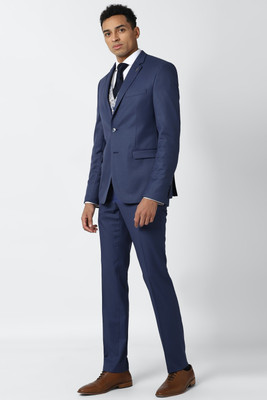 VAN HEUSEN Single Breasted Solid Men Suit