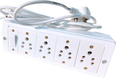 Tinax Heavy Duty Pvc Extension Board 3 Socket & 1 Switch With 3 Meters Wire 3  Socket Extension Boards(White, 2 m)