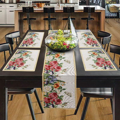 PRAKARTIK. Multicolor 180 cm Table Runner(Cotton, Jacquard)