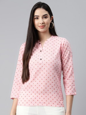 Malhaar Casual Printed Women Pink Top