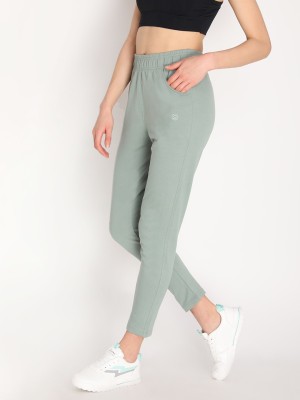 CHKOKKO Solid Women Green Track Pants