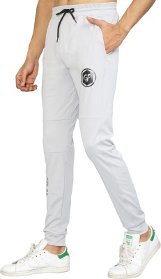 Good Fashion Solid, Graphic Print Men Silver Track Pants