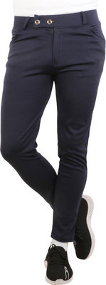RKM STORE Solid Men Blue Track Pants