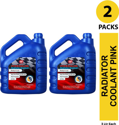 UE Premium Radiator Coolant Ready To Use Pink -3 Liter (Pack of 2) Pre Mixed Coolants for All Vehicles Coolant(6 L, Pack of 2)