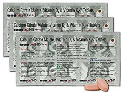 BON K2 HD with Advanced Calcium–30 Tablet|Vitamin D3 & Vitamin K2-7 Multivitamin Tab(3 x 10 Tablets)