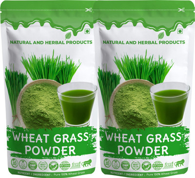 NATURAL AND HERBAL PRODUCTS Wheatgrass Powder For Teeth | Wheat Grass | Face Pack | Girls | Eating | Drink(2 x 100 g)