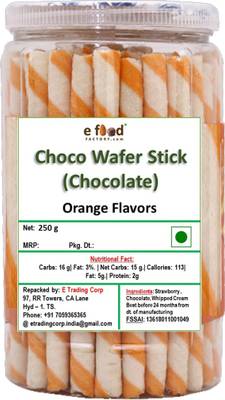 E Food Factory Choco Wafer Stick Orange 250 g Jar Wafer Rolls - Price ...