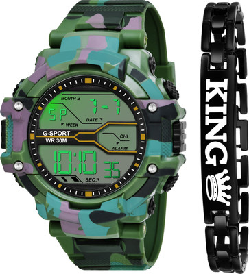 iCome ARMY D And Black Bracelet Set Boys Digital Watch Digital Watch  - For Men