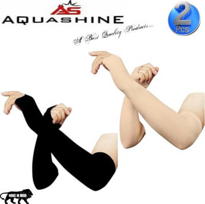 AQUASHINE Nylon Arm Sleeve For Men & Women(Free, Black, Beige)