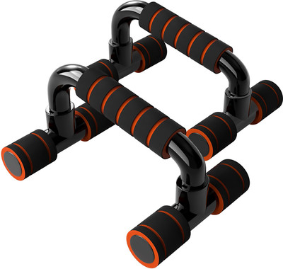 FirstFit Non-Slip Handles Push-Up Bars Stand| Push Up Handles with Cushioned Foam Grip | Multi-training Bar(Black, Orange)