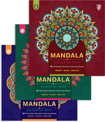 Mandala Colouring Books for Adults with Tear Out Sheets | DIY Activity Books | Frame After Colouring - Set of 3 Books(Paperback, Bellmont Editorial Team)