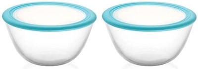 cello Ornella 500ml Mixing Bowl with Premium Lid Mixing Bowl, Pack of 2 (500ml) Glass Storage Bowl(Clear, Pack of 2)