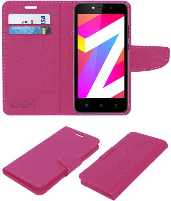 ACM Flip Cover for Lava Z21(Pink, Cases with Holder, Pack of: 1)