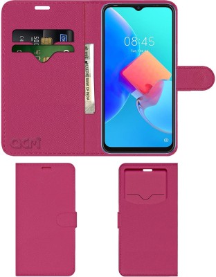 ACM Flip Cover for Tecno Spark 8c(Pink, Cases with Holder, Pack of: 1)