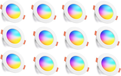 VEDRID 3 in 1 Colour Led Down Light (pack of 12) Chandelier Ceiling Lamp(Multicolor)
