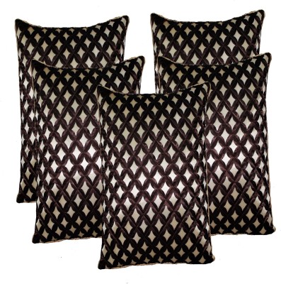 Embroco Printed Cushions Cover(Pack of 5, 40 cm*40 cm, Black)