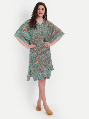 MINGLAY Women Kaftan Light Green Dress