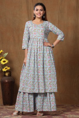 ANGIYA Women Kurta Sharara Set