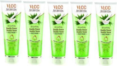 VLCC AYURVEDA SKIN PURIFYING DOUBLE POWER DOUBLE NEEM FACE WASH PACK OF 5 (100MLX5) Face Wash(500 ml)