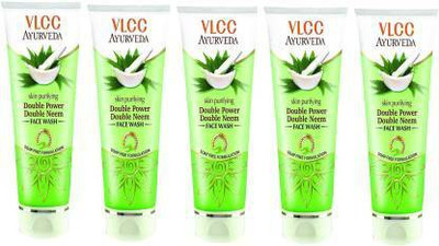 VLCC AYURVEDA SKIN PURIFYING DOUBLE POWER DOUBLE NEEM FACE WASH PACK OF 5 (100MLX5) Face Wash(500 ml)