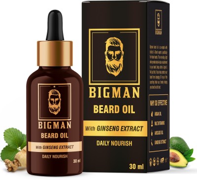 BIGMAN Beard Growth Oil with Ginseng Extract & Avocado oil for faster beard growth Hair Oil(30 ml)