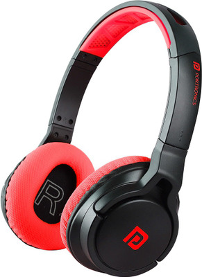 Portronics Muffs M1 Wireless with Long Playtime Bluetooth(Red, On the Ear)