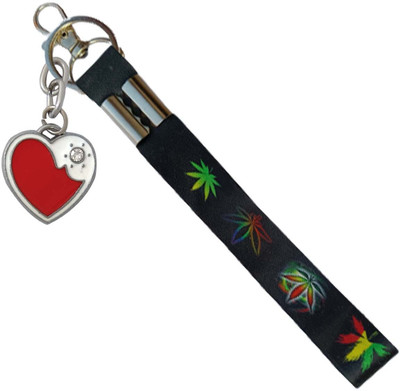 HANDSOME ISK fancy Premium Quality Black Fabric Hook With Red and White Heart Key Chain