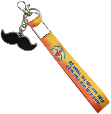 HANDSOME ISK Jai Shree Shyam Ji Khatu wala Baba Shyam Hamara With Black Mustache Bike Lover Key Chain