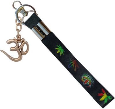 SHOKY LOOKS fancy Premium Quality Black Fabric Hook With Om for Bike Lover Key Chain