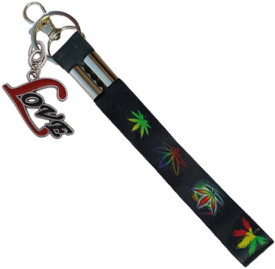 HANDSOME ISK fancy Premium Quality Black Fabric Hook With Love Lightweight Key Chain