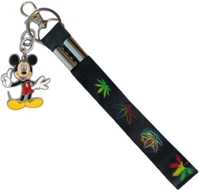 HANDSOME ISK fancy Premium Quality Black Fabric Hook With Mickey Mouse Lightweight Key Chain