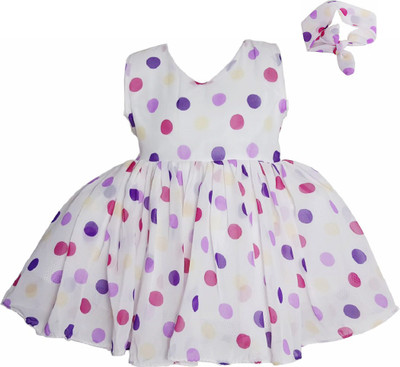 harshvardhanmart Baby Girls Midi/Knee Length Casual Dress(Purple, Sleeveless)