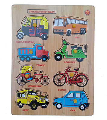 FireFlies Wooden Transport Puzzle Jigsaw Puzzle Board for Boys & Girls(1 Pieces)
