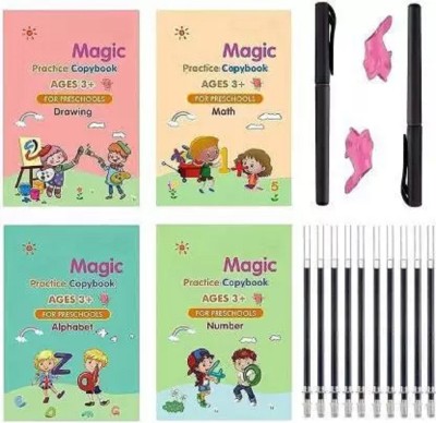 mayureshcollection Copybook (4 Books + 10 Refill) sank magic practice copy book for kids(Multicolor)