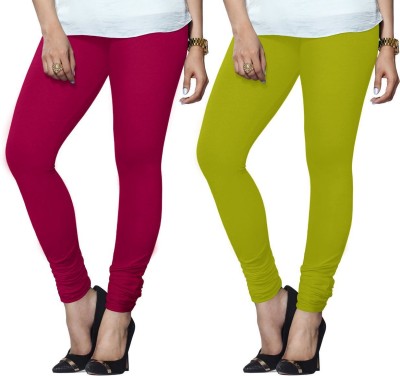 Lyra Churidar  Ethnic Wear Legging(Pink, Light Green, Solid)