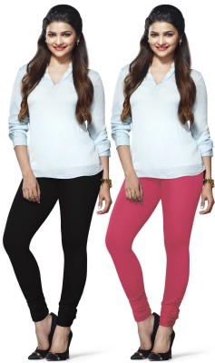 Lyra Churidar  Ethnic Wear Legging(Black, Pink, Solid)
