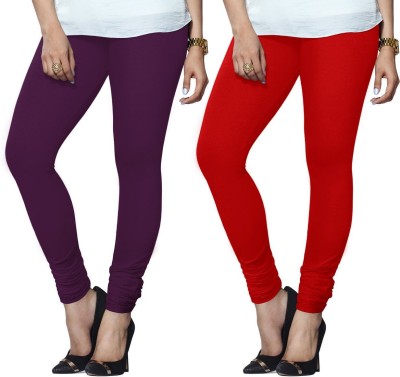 Lyra Churidar  Ethnic Wear Legging(Purple, Red, Solid)