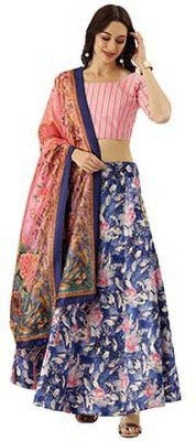 KAHIRAA WHOLETEX Digital Print Semi Stitched Lehenga Choli(Multicolor)