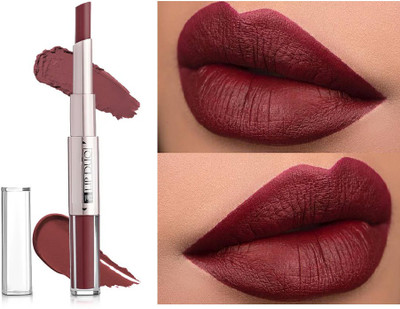 ADJD TWO IN ONE Liquid Lipstick with Lipstick For Here Lipstick Waterproof Matte(JET MAROON, 3.6 g)