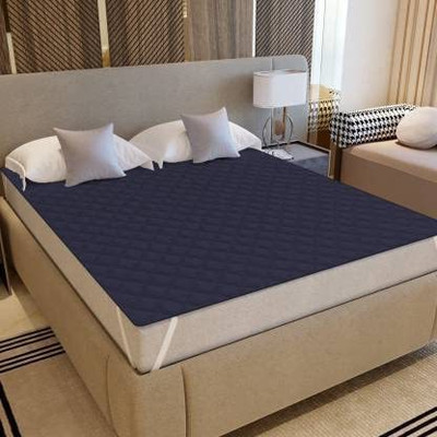 Luxurious Life Elastic Strap King Size Stretchable, Waterproof Mattress Cover(Blue)