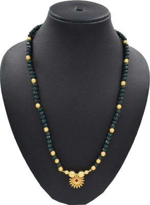 Sandhya Designer Studio Opaque Beads Golden Maroon Necklace Stone Necklace